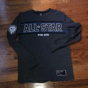 Mens Official NBA Store NYC Long sleeve shirt small EUC all star